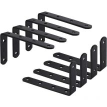Cyslmuk - Paquet de 8 supports de support mural, support en forme de l, support fixe, meuble suspendu, 125x75x3mm-Étagère murale