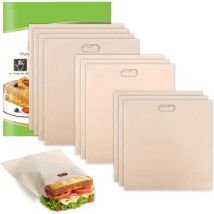 XVX - Paquete de 10 bolsas para tostadora, bolsas reutilizables antiadherentes para almacenar bocadillos y sándwiches, resistentes a altas