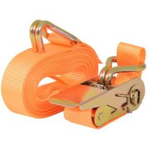 Litzee - Juego de 10 correas de amarre 0,4 toneladas 6 m x 25 mm remolque de transporte naranja 020003533