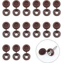 Mowze - 100 tapones de plástico para tornillos de bisagra de color marrón para muebles, armarios y estantes