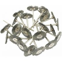 KZQ - Paquete de 20 cepillos rotativos de alambre de acero de 22 mm - Cepillo abrasivo de pulido para herramientas rotativas