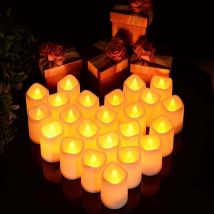 Lunsy - Paquete de 24 velas led, velas de té sin llama velas eléctricas parpadeantes para decoración de interiores y exteriores para Navidad, Pascua,