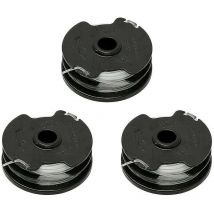 Parkside - Paquete de 3 hilos para cortacésped inalámbrico prta 20-Li C3 (carrete IAN351753, negro)