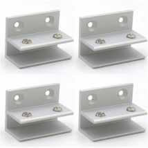 Soniatkia - Ahlsen Paquete de 4 abrazaderas de vidrio en forma de f, abrazaderas de pared para ducha, abrazaderas para Panel de estante, 10-12mm