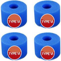 Ineasicer - Paquete de 4 esponjas filtrantes para filtro de piscina Intex tipo vi - Reutilizables - Esponja altamente elástica - Para limpieza de