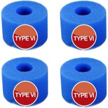 Paquete de 4 esponjas filtrantes para filtro de piscina Intex Tipo vi - Reutilizables - Esponja de alta elasticidad