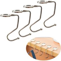 Linghhang - Paquete de 4 ganchos de mesa para guardar bolsos, antideslizantes, de bolsillo, de metal, para bolsos, joyas y collares.