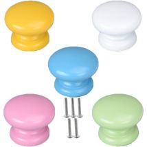 Alovez - Paquete de 5 pomos para puertas de armarios de cocina, armarios, muebles y tiradores redondos.