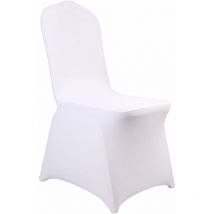Unho - Juego de 10 fundas para sillas de boda elásticas blancas para recepción, cumpleaños, banquetes, fiestas, reuniones, fundas para sillas,