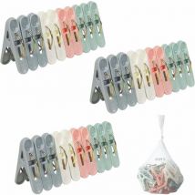 Ontway - 50 pinzas de ropa antideslizantes de plástico elástico resistente con anillos duraderos, multicolor, resistentes al viento, suaves para
