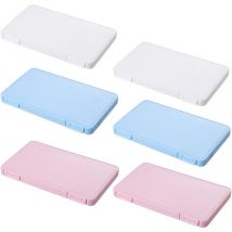 Fitags - Paquete de 6 bolsas de almacenamiento de máscaras portátiles, cajas de almacenamiento de plástico portátiles con tapas, estuche organizador
