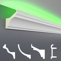 Paquets économiques LED-1 à LED-20 Profil PU - éclairage indirect, opaque: LED-2 / 80x80mm, max. Forfait (meilleur prix par mètre)