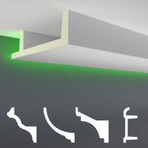 Paquets économiques LED-1 à LED-20 Profil PU - éclairage indirect, opaque: LED-12 / 80x300mm, max. Forfait (meilleur prix par mètre)