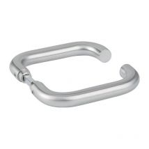 Hermat - Par de manillas para puertas de cristal 1801 basic 01 va U-Form 4-KT.8mm