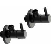 Piralla - Par de válvulas de ángulo g de 1/2 'x 3/8' Rubinetterie CRSTNR12 Negro mate