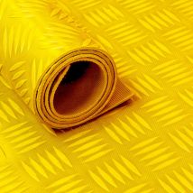 Vivol - Corredor de goma / alfombra de goma en rollo Traanplaat 3mm amarillo - Ancho 150 cm - Por metro lineal
