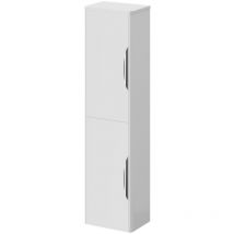 Oslo - Gloss White 350mm x 1400mm Wall Mounted 2 Door Tall Storage Unit