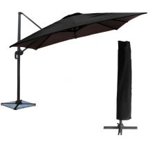 Sombrilla cuadrada molokai 3x3m negro + funda