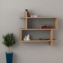 Decortie - Paralel Wall Mounted Modern Bookcase Display Unit w 70cm Medium - Oak - Oak
