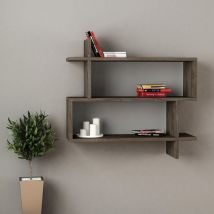 Decortie Paralel Wandregal Modern Bücherregal Display Unit Dunkel Kaffee B 70cm Medium