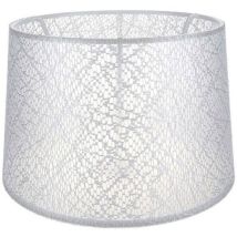 Paralume Tessuto Bianco Motivo Ricamo Deco Asz1181