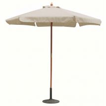 Parapluie Ø2,5 mètres extérieurs avec piment de poteau en bois central Beige - Beige