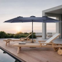 Parapluie Double Face Extérieur Rectangulaire Grand avec Manivelle (Bleu marine)Parasol pour le jardin Parasol durable Balcon Patio Terrasse Exterieur