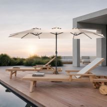 Parapluie Double Face Extérieur Rectangulaire Grand avec Manivelle (kaki)Parasol pour le jardin Parasol durable Balcon Patio Terrasse Exterieur