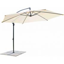 Gardeness - Parapluie du jardin en aluminium rond 300 cm Drop beige réglable