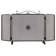 Parascintille due ante decoro fiore per camino - CM.80X50H. (677D)