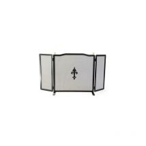 Schermi parascintille in ferro battuto con pomoli sportello cm 101x18x52 camino