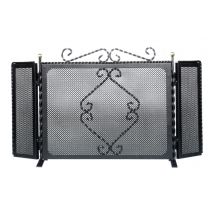 679.b - parascintille nero 3 ante 'treccia ' acciaio 500X1050 mm