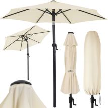 Kingsleeve - Parasol inclinable ø 200cm Parasol en aluminium avec manivelle Protection solaire jardin terrasse extérieur Beige