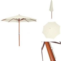 Parasol 300x258 cm Blanc sable - Parasol De Jardin - Parasol Rectangulaire - Parasol Extérieur - Ombrage Jardin - Parasol Beige