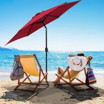 Vingo - Parasol de jardin - Parasol - Résistantes à Intempéries - ø 270 cm - Rouge, Parasol de plage