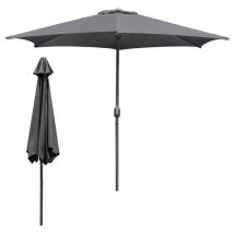 Parasol de Jardin Dia 350 cm Strucutre en Métal Robuste Anti-UV, Gris, Parapluie hawaïen, Parapluie d'extérieur