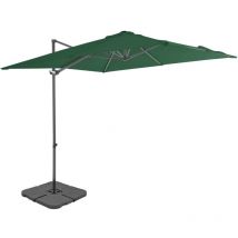Parasol avec base portable 2,5 x 2,5 m vert
