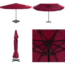 Parasol de jardin avec base portable rouge - Parapluie De Jardin - Parasol Extérieur - Parasol Rouge - Parasol Résistant Au Vent - Parasol Avec Base