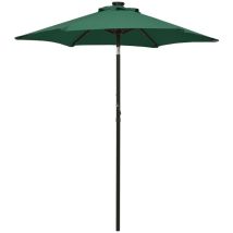 Parasol Avec Lumières Led - Parasol D'Extérieur Style Moderne - Protection Solaire - Vert 200x211 Cm Aluminium Chic-797650