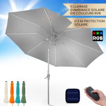 Parasol Blumfeldt calais led cadre aluminium toile polyester uv 50 - gris