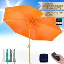 Parasol Blumfeldt calais led cadre aluminium toile polyester uv 50 - orange