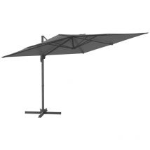 Parasol meuble de jardin cantilever à led 400 x 300 cm anthracite