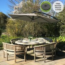 Parasol Cantilever Suspendu 3m Ombre Protection uv Extérieur Jardin Terrasse Parasol Banane Inclinable Housse Imperméable avec Manivelle Réglable
