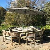 Monster-shop - Parasol Cantilever Suspendu 3m Ombre Protection uv Extérieur Jardin Terrasse Parasol Banane Inclinable Housse Imperméable avec