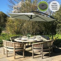 Monster-shop - Parasol Cantilever Suspendu 3m Ombre Protection uv Extérieur Jardin Terrasse Parasol Banane Inclinable Housse Imperméable avec
