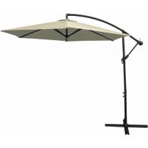 Monster-shop - Parasol Cantilever Suspendu 3m Ombre Protection uv Extérieur Jardin Terrasse Parasol Banane Inclinable Housse Imperméable avec