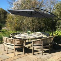 Monster-shop - Parasol Cantilever Suspendu 3m Ombre Protection uv Extérieur Jardin Terrasse Parasol Banane Inclinable Housse Imperméable avec