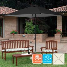 Parasol Droit De Jardin Carré 2x2 En Aluminium Plutone Noir Styles: Sans Volant