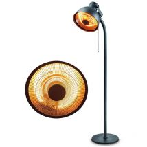Parasol chauffant 2000W à infrarouges Quartz Hauteur 2.15m Inclinable et Orientable 230V KEMPER