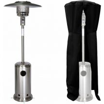 Happy Garden - Parasol chauffant oslo - chauffage d'extérieur gaz - acier inox + housse
